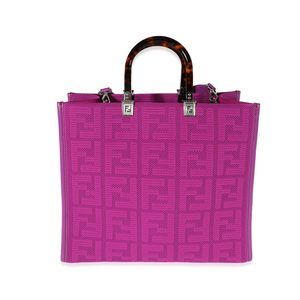 Fendi Purple Neoprene & Leather Medium Sunshine Tote